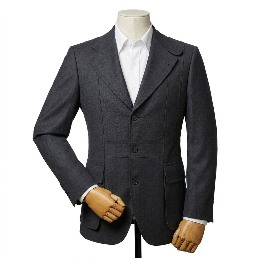 Luca Venturini Gray Sport Coat Virgin Wool Three Button Blazer Men's US Size 42R